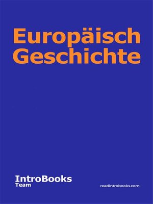 cover image of Europäisch Geschichte